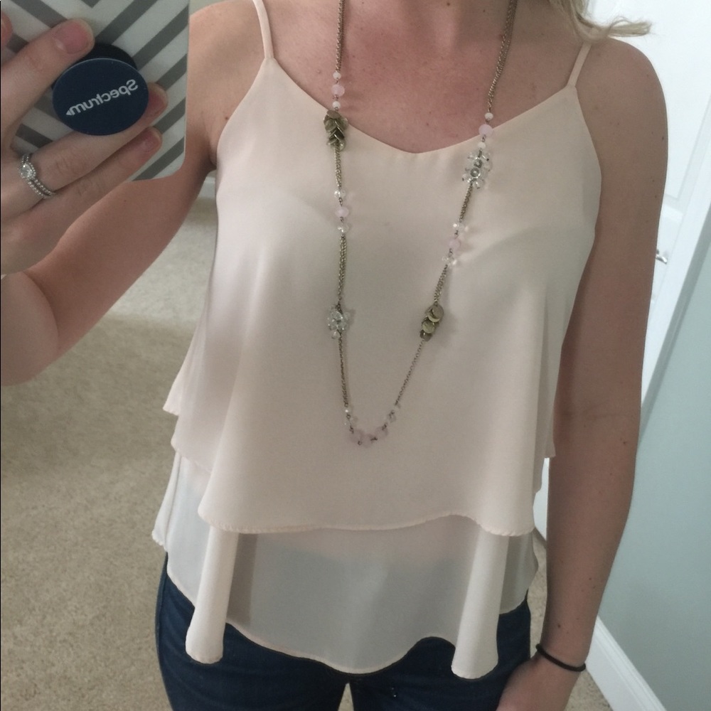 Annabella layered tank - blush